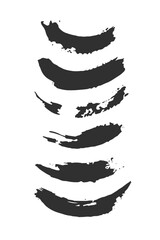 Set of brushes of strokes, stripes - noisy, ink, dirty. Vector illustration.