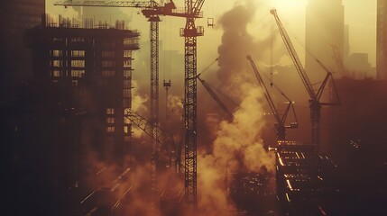 Fototapeta premium Environmental problem with factories 