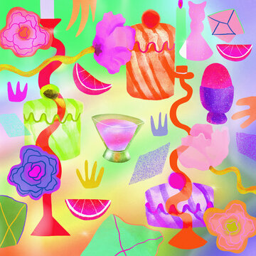 Colorful Tablescape illustration