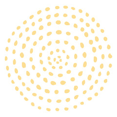 Yellow dots png circle sticker, modern design, transparent background