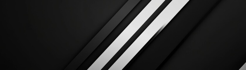 Obraz premium Abstract Black and White Diagonal Stripes, Abstract, Minimalist, Geometric, Monochrome