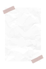 Png crumpled paper frame, simple design on transparent background