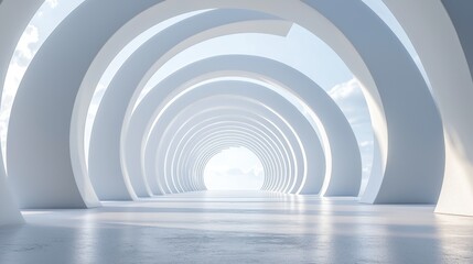 Obraz premium White circular building architecture background 