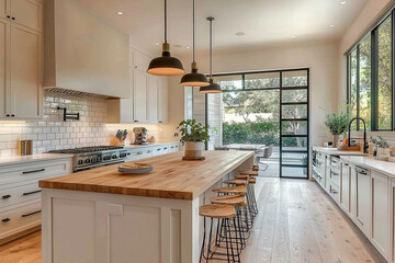 Fototapeta premium Contemporary kitchen with a neutral color palette