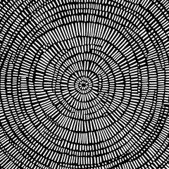 Abstract Hand Drawn Radial Pattern, Black and White, Patterned , Vector , Geometric