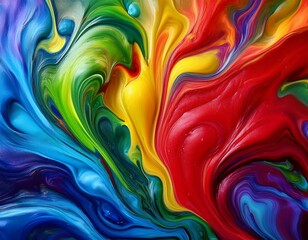 Fototapeta premium Macro of Multi-Colored Paint Swirls