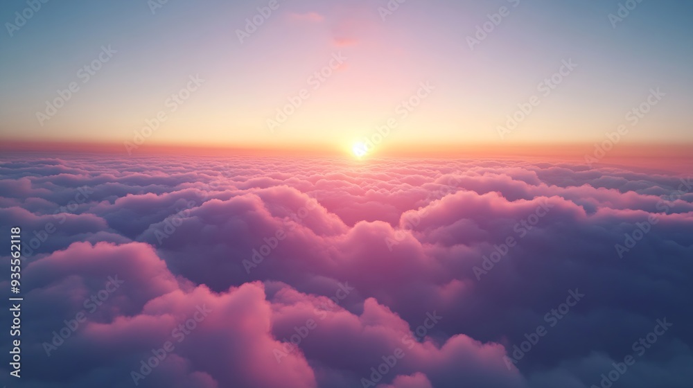 Aufkleber ideal for sky replacement project panoramic colorful pinkorangeblue dramatic sky with clouds illumin