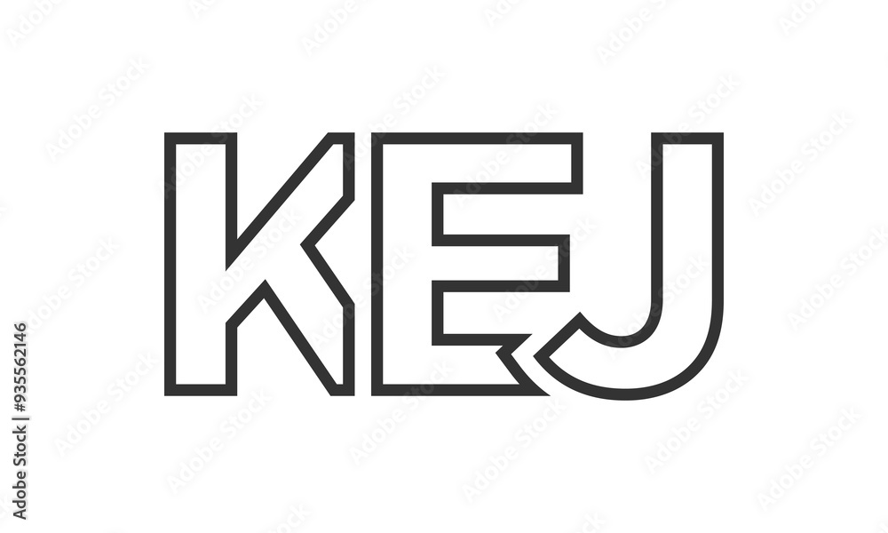 Poster kej logo design template with strong and modern bold text. initial based vector logotype featuring s