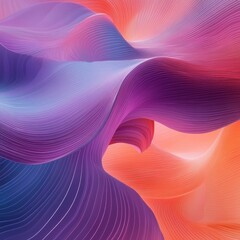 Fototapeta premium Abstract Purple and Orange Swirling Lines, Abstract Art, Digital Art, Graphic Design, Gradient