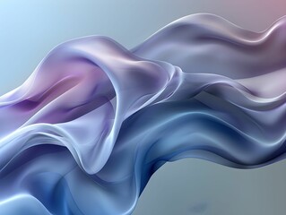 Obraz premium Flowing silk fabric draping gracefully in soft shades of blue and purple against a serene background