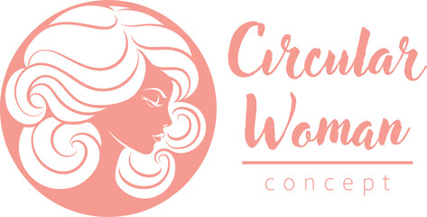 Woman Circle Face Hair Salon Hairdresser Design