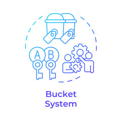 Bucket system blue gradient concept icon. Performance management, categorization. Round shape line illustration. Abstract idea. Graphic design. Easy to use in infographic, presentation
