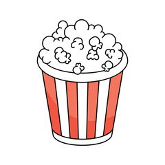 A bucket of popcorn, fast food concept vector