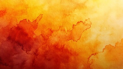 abstract artistic background close up of textured watercolor paper stained with orange and yellow paints : Generative AI