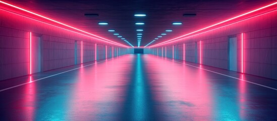Neon Glow in an Empty Corridor