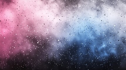 Obraz premium Cosmic Glitter, Pink and Blue Nebulas, Glittering Stars, Abstract Background, Night Sky , Galaxy , Space