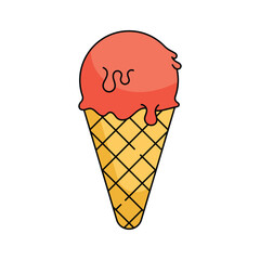 A sweet ice cream cone, perfect for dessert, summer, or snack