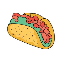 Mexican food, street food, tasty taco vector design