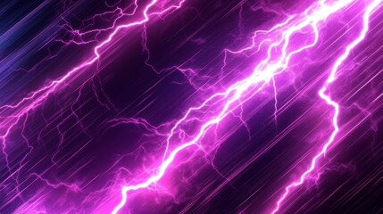 Digital Abstract Lightning Strike on Purple Background, Abstract, Lightning, Background, Purple
