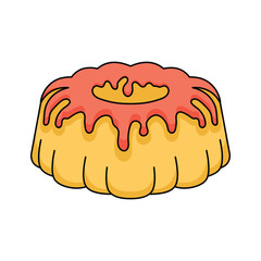 Delicious bundt cake vector design, premium icon