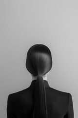 Silhouette of a woman with long hair