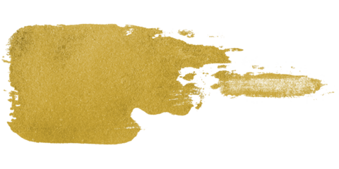 Metallic yellow paint stroke transparent png