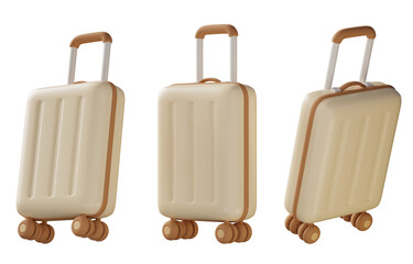 beige color Suitcase 3D graphic