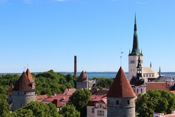 Obraz premium view of the town，Landmark in Tallin old town, Estonia