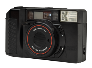 Black old camera design element