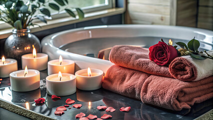 Burning Candles in a Relaxing Spa Environment