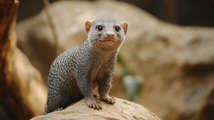 Fototapeta premium A Curious Mongoose Portrait