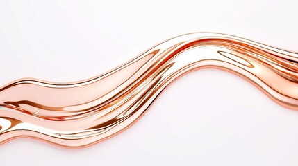 Molten Metal Flowing on White Surface, shimmering liquid metal cascading smoothly, creating a striking contrast with the clean, bright background, emphasizing texture and movement