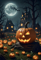 halloween background with pumpkin