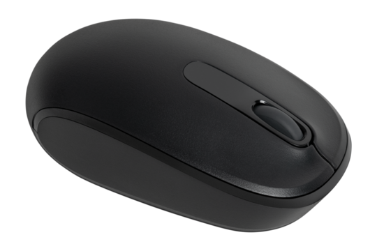 Black wireless computer mouse mockup png digital device