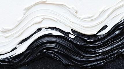 Abstract Modern Texture, Rich oil and acrylic blend with black, ink, white, beige arrangements, ideal for wall art, posters, and business branding elements.