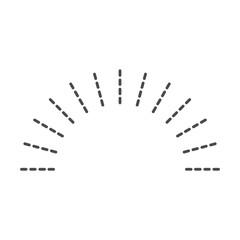 Half sunburst dashed line icon