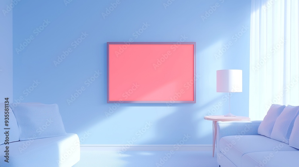 Poster tv screen test setup, a blank display with ample surrounding space, designed for evaluating visual c