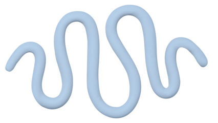 Png abstract shape clay craft wavy line textured shape in blue DIY creative art
