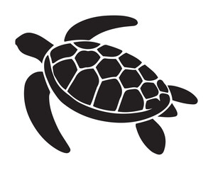 Turtle marine animal icon. Sea turtle silhouette. vector illustration 