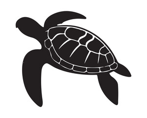 Turtle marine animal icon. Sea turtle silhouette. vector illustration 