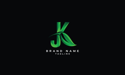 JK, KJ, Abstract initial monogram letter alphabet logo design