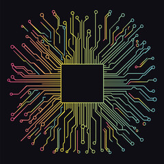 digital banner circuit board isolated vector background