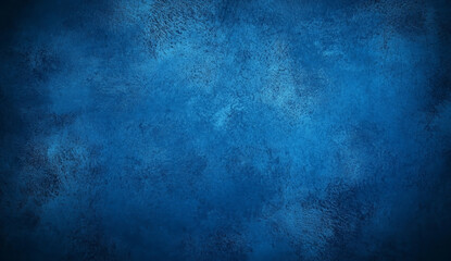 Fototapeta premium Abstract blue textured background with a dark vignette.