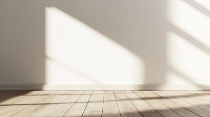 Bright Sunlight Casting Shadows in a Minimalist Room

