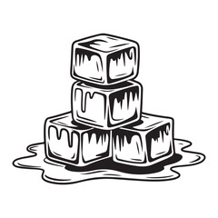 melting ice cubes vector illustration