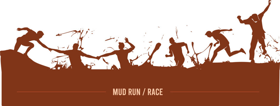 Great simple mud run race background design for any media	