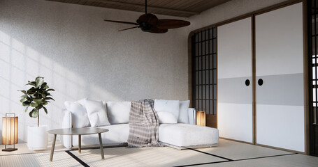 Sofa armchair on Living room empty japanese style.