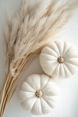 Happy thanksgiving background in light and airy modern minimalism style flat lay for holiday greeting