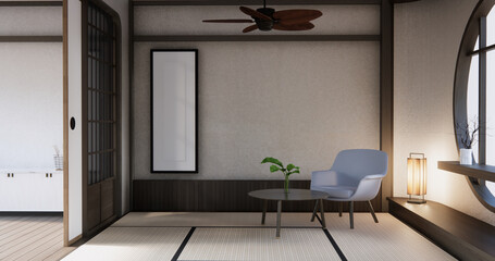 Sofa armchair on Living room empty japanese style.