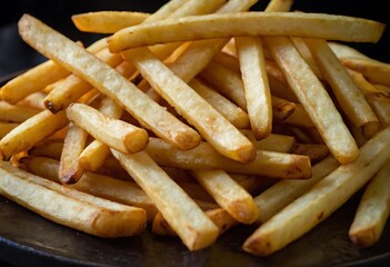 Delicious tasty French fries with ketchup